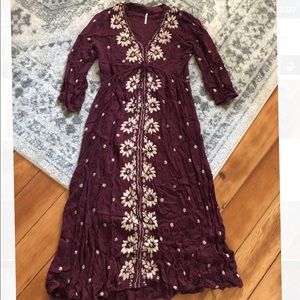 Free People embroidered maxi dress